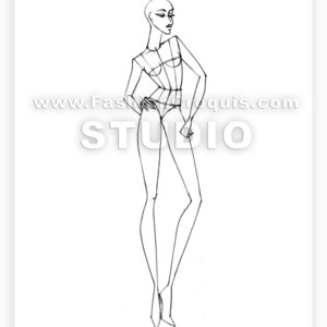 Women's fashion drawing templates for fashion designers. 9 heads. Collection 1. image 4