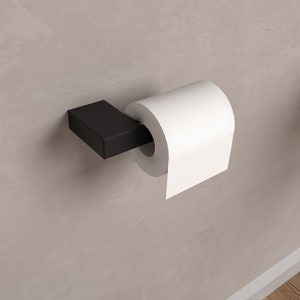 Porta carta igienica nero in metallo // Moderno supporto per carta igienica // Accessorio bagno dal design minimalista e moderno