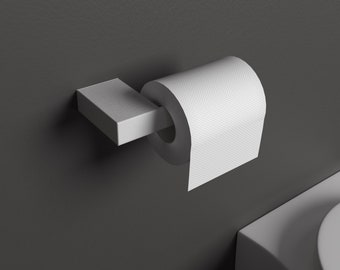 Porte papier toilette en métal blanc // Porte papier toilette moderne // Accessoire de salle de bain au design minimaliste de couleur blanche