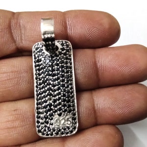 2 mm Black Diamond Pendant Beautiful Sparkling Excellent Cut Super Shine Free Chain 18&quot;
