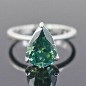 Pear Cut 3.00 Ct Blue Diamond Ring Engagement Ring Great Luster & Shine Size
