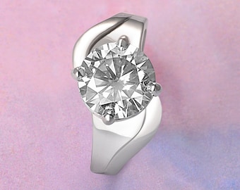White Diamond 2.50 Cts  Solid 925 Ring Studs Lab Certified Wedding Engagement