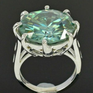7.50 Ct Blue Diamond Ring Round Cut Engagement Ring Great Luster & Shine Size