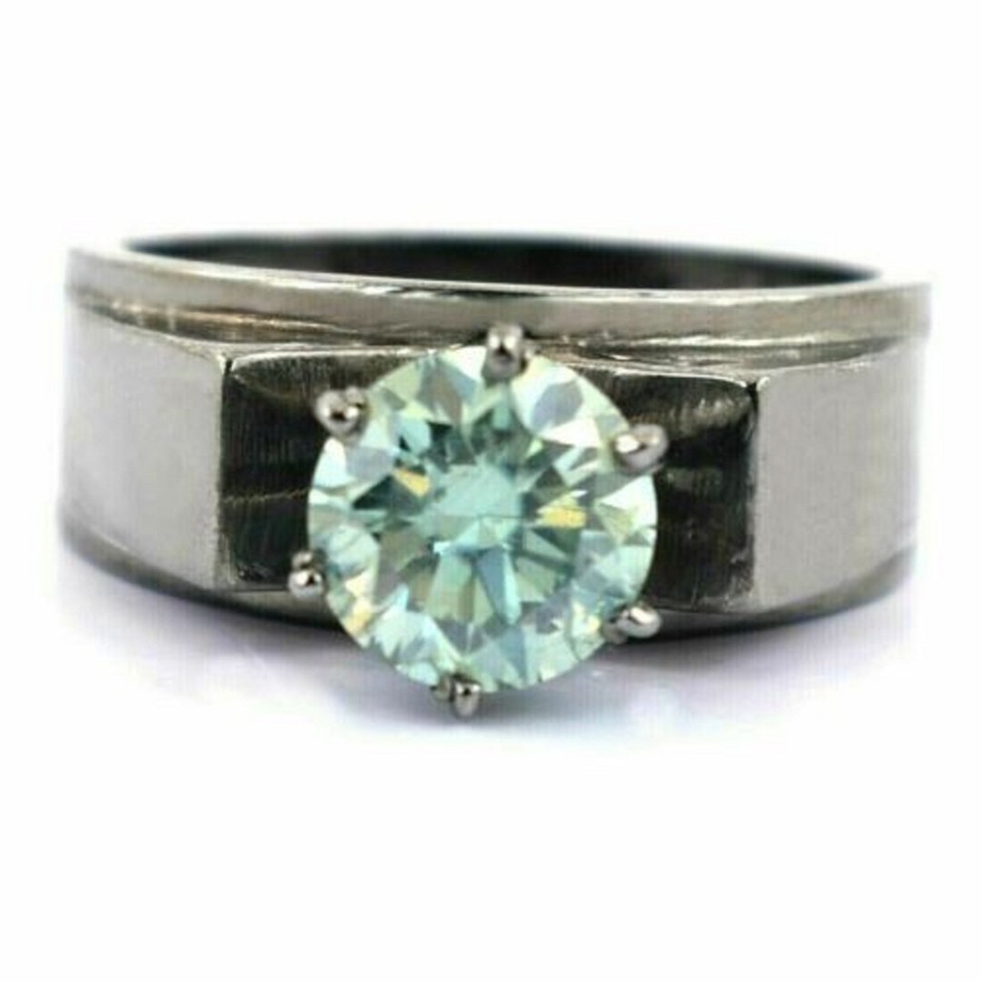 Natural Blue Diamond Black Ring Men's Special Round 2.50 Ct Cut Great ...