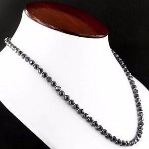 Collana con diamanti neri da 4 mm: taglio brillante rotondo da 26&quot;