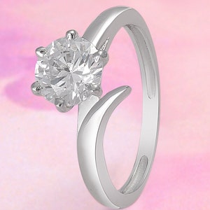 Diamond Engagement Ring 1/2Ct Round Brilliant Cut Solitaire Engagement Ring 14K White Gold Video