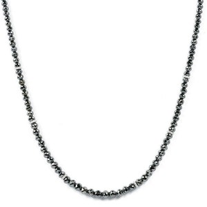 Collana con diamanti neri da 5 mm: taglio brillante rotondo, certificato autentico
