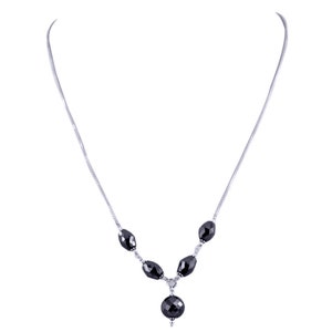 Collana con pendente a forma di diamante nero: taglio brillante rotondo da 6 mm, argento sterling 925
