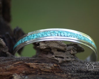 Bangle in silver and turquoise