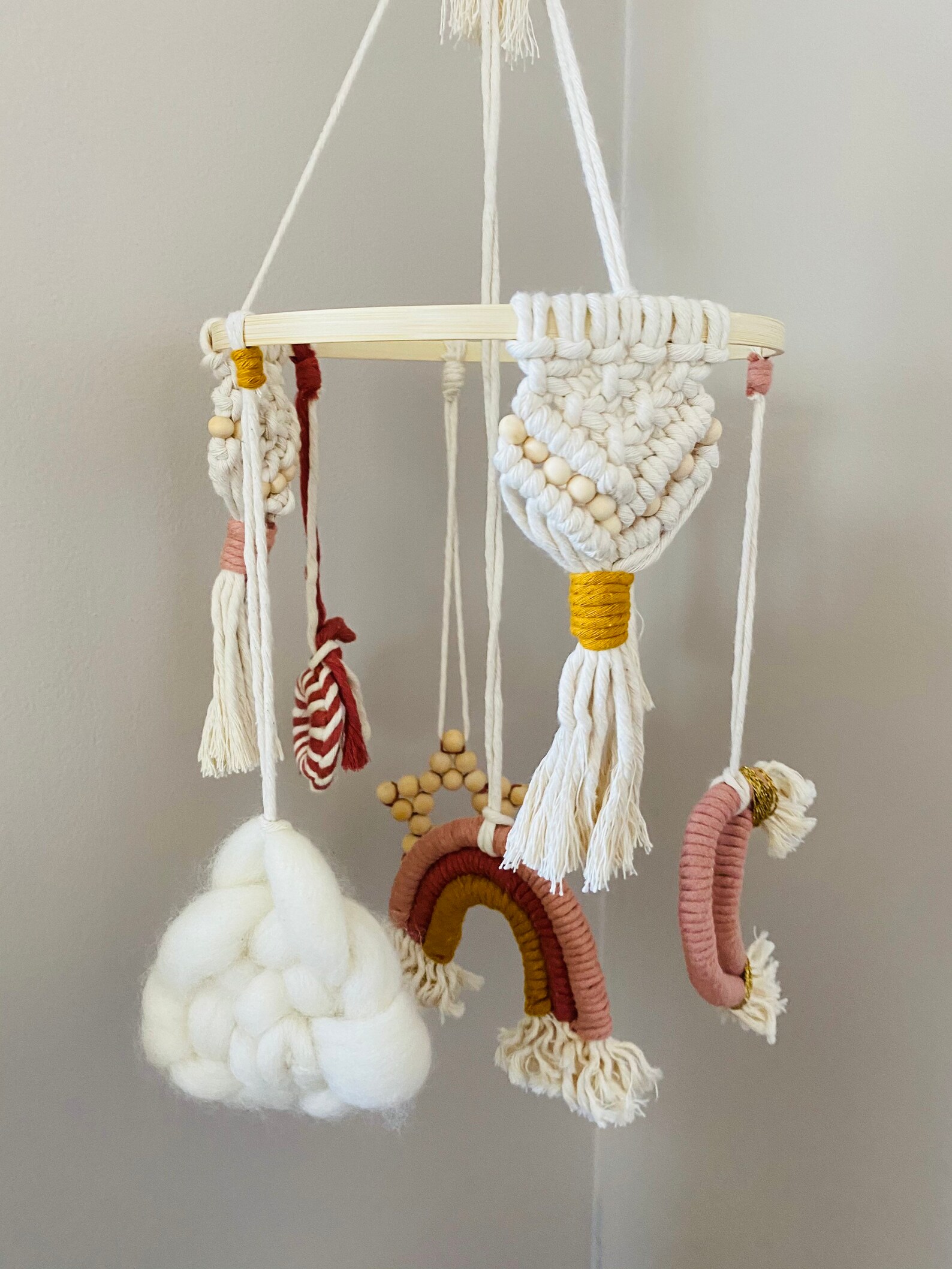 Macrame Baby Mobile Macrame Crib Mobile Macrame Mobile Etsy