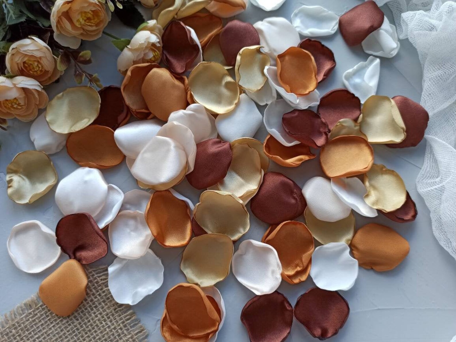 Terracotta wedding flower girl petals Aisle runner decor silk Etsy