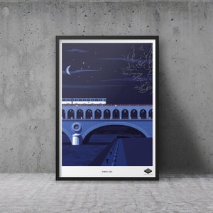 Affiche A3 / Paris XII - Métro aérien Quai de la Gare