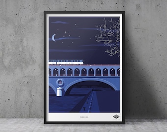 Affiche A3 / Paris XII - Métro aérien Quai de la Gare