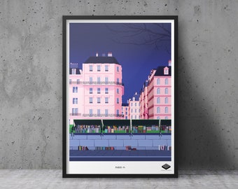 A3 poster / Paris 5th arrondissement - Saint-Michel booksellers
