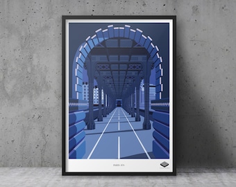 A3 poster / Paris XV - Pont de Bir Hakeim