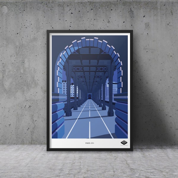 A3 poster / Paris XV - Pont de Bir Hakeim