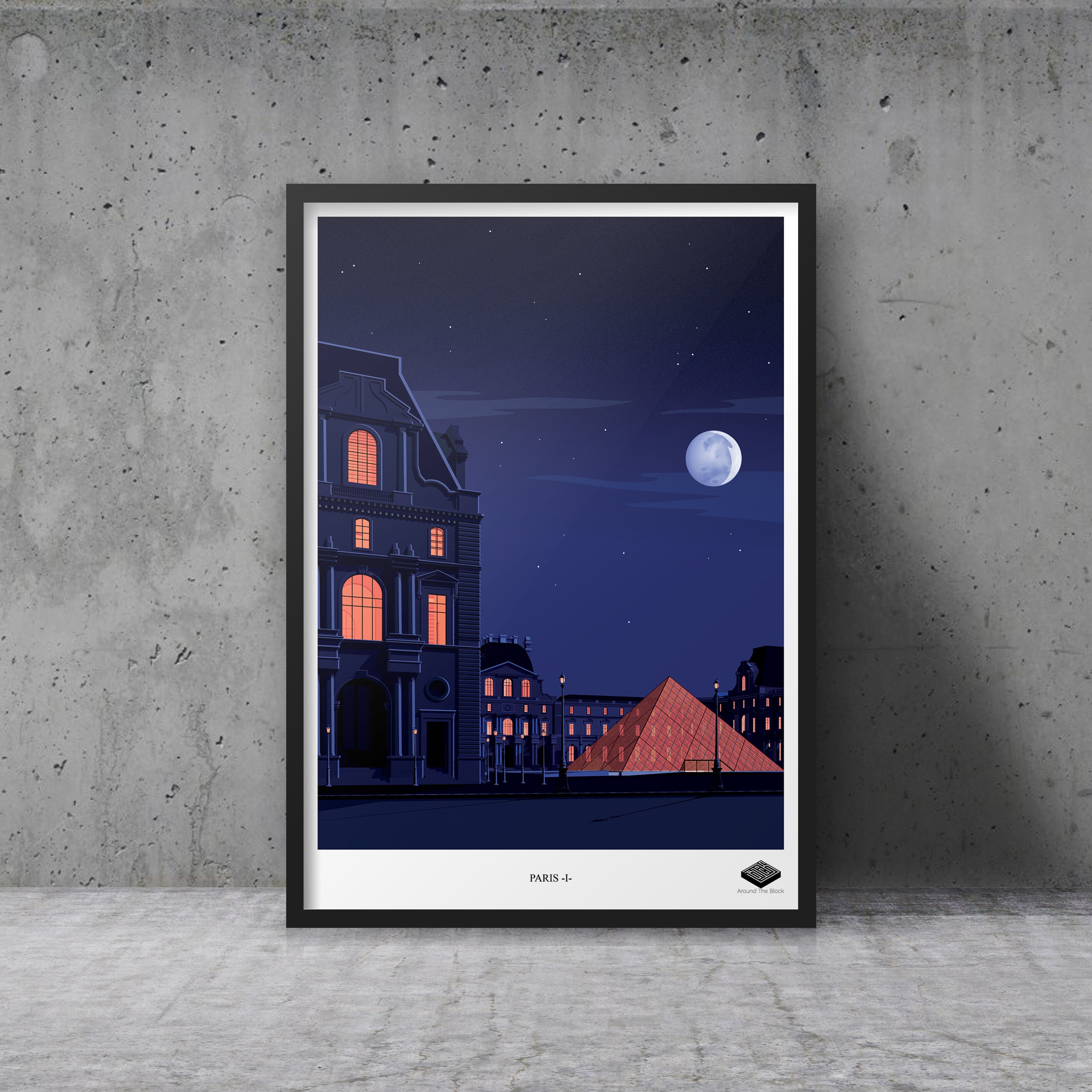 Poster A3 / Paris I - Louvre Pyramid