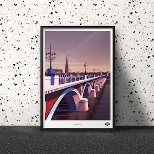Affiche A3 / Bordeaux - Pont de Pierre