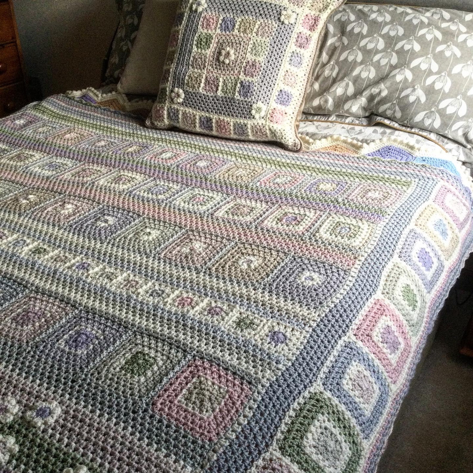 The Frosted Pearl Blanket Pattern Etsy UK