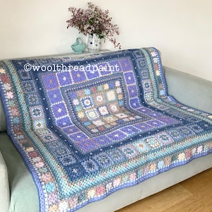 The MUTED BLUES Crochet Blanket Pattern