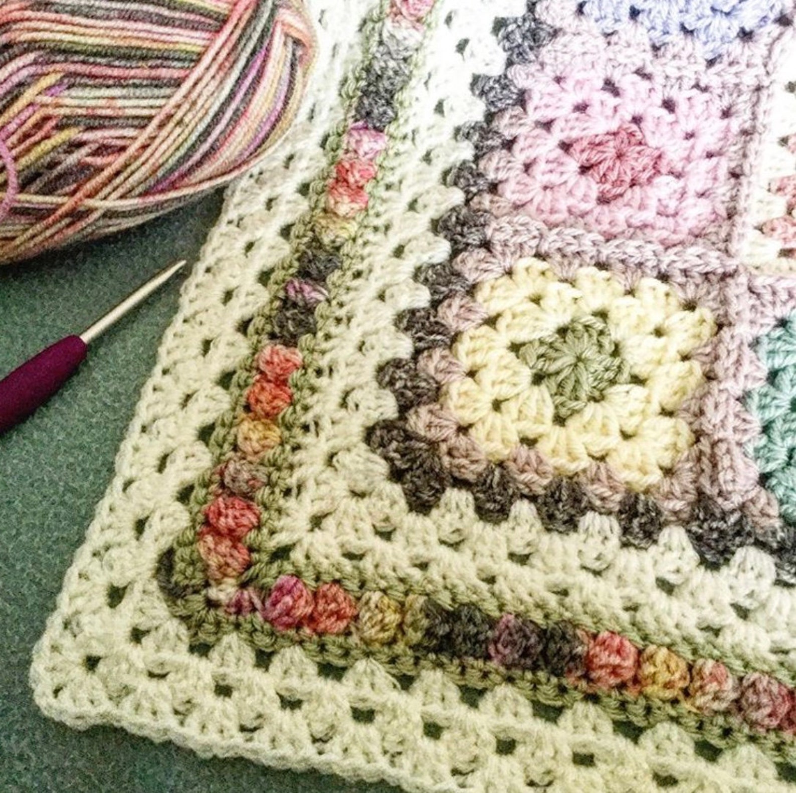 Vintage Florals Crochet Blanket Pattern Etsy