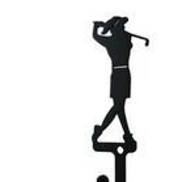 Single Golfer - Man or Woman Black Metal Single Coat Wall Hooks Made in USA