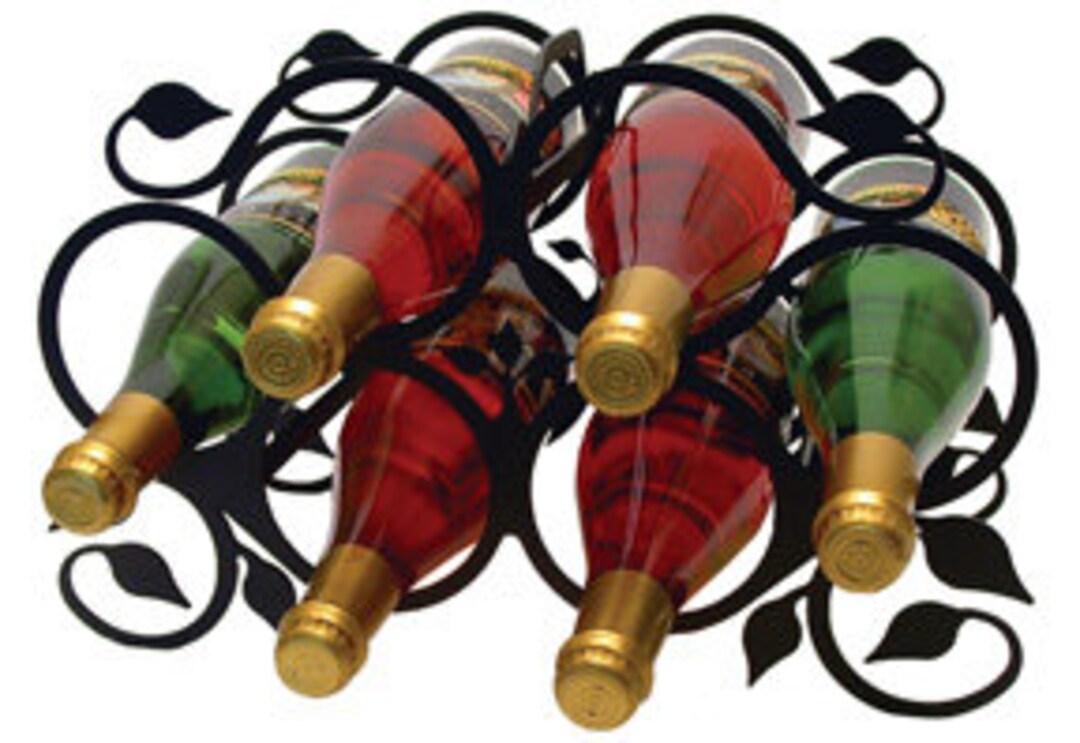 6 Bottle Metal Wine Rack Etsy