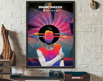 Home Garden Indian South Asian Tapestries Believer Home Art Imagine Dragons Song Lyrics Typography Print Poster Artwork