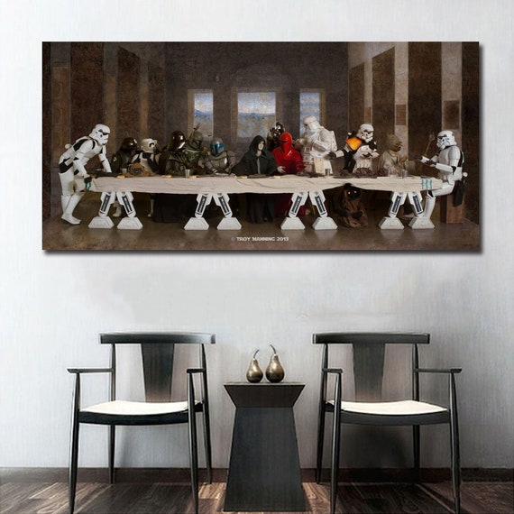 Star Wars The Last Supper Art Wall Art Paint Wall Decor Canvas Etsy
