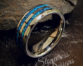 Mens Wedding Band | Hammered Design | Classic Tungsten| Scratch Resistant | Hypoallergenic | Comfort Fit
