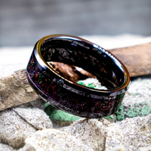 Blood Opal Ring Mens Wedding Band Etsy