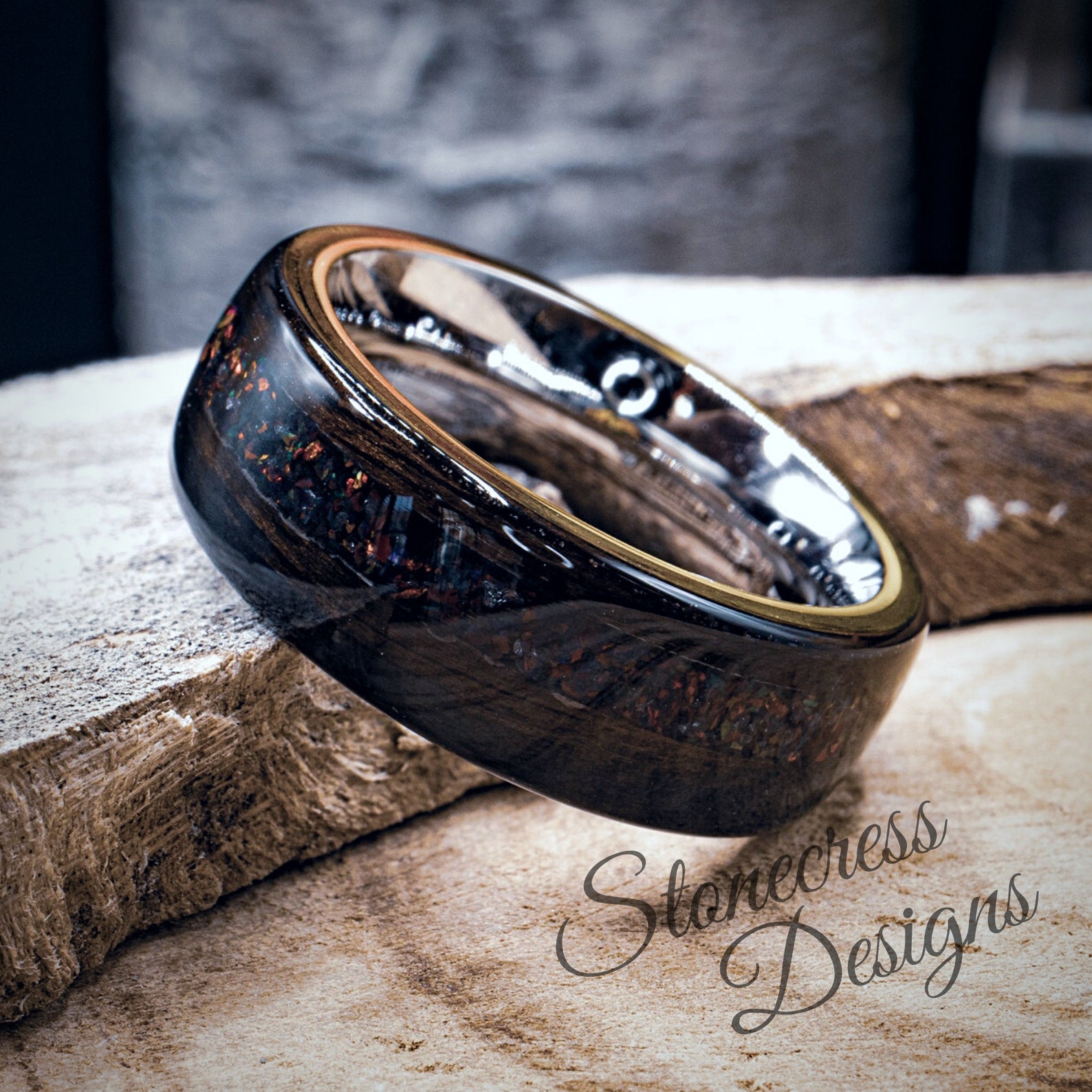 Mens Wedding Band Lava Stone Engagement Ring or Alternative Etsy