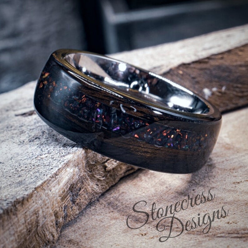 Mens Wedding Band Lava Stone Engagement Ring or Alternative Etsy