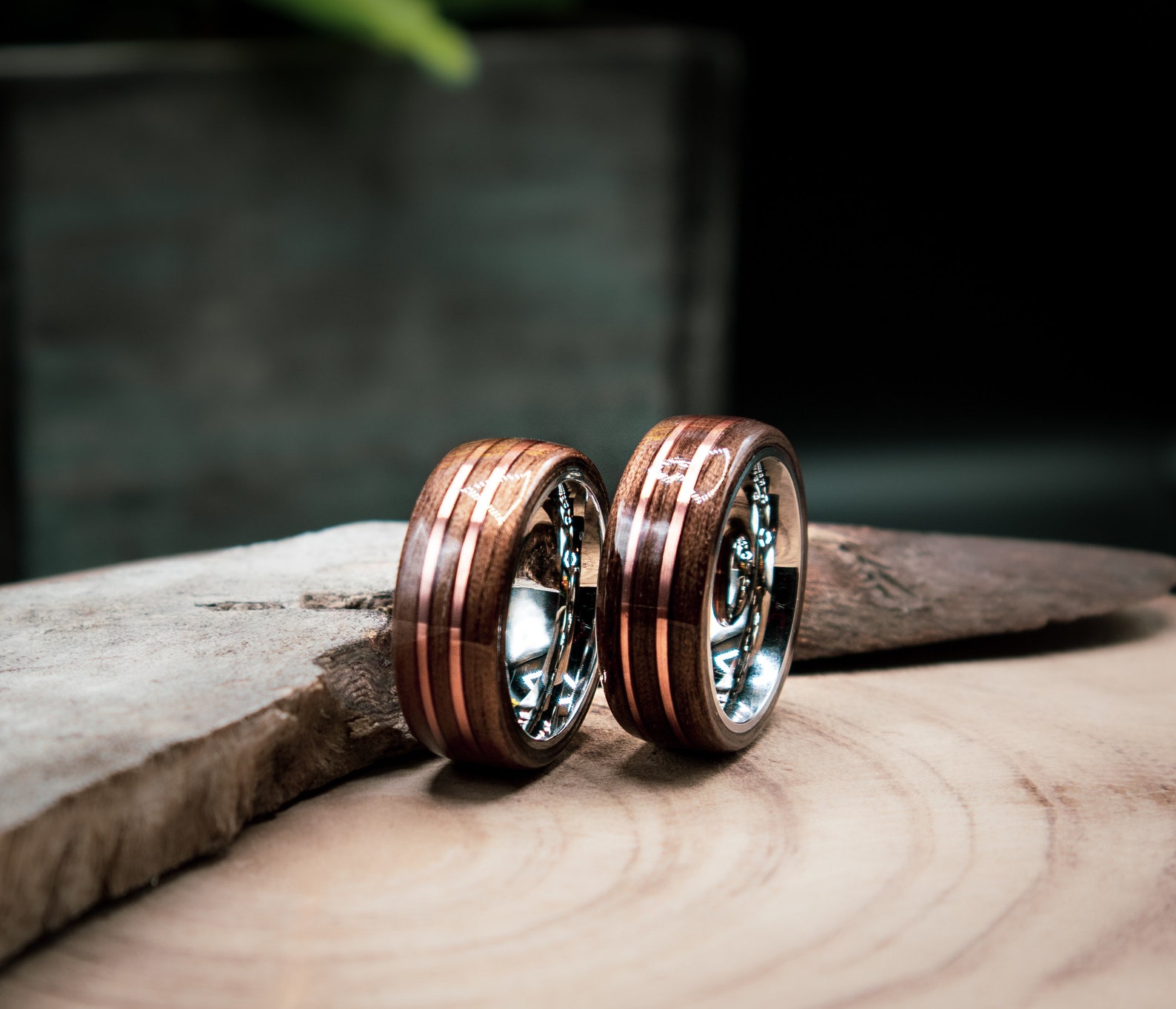 Paare Ring Set seine und ihre Ringe 5. Jahrestag rustikale | Etsy