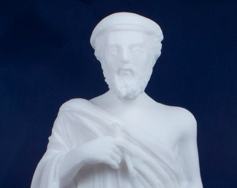 Pythagoras Griechischer Philosoph, Mathematiker Statue gegossen Alabaster Skulptur