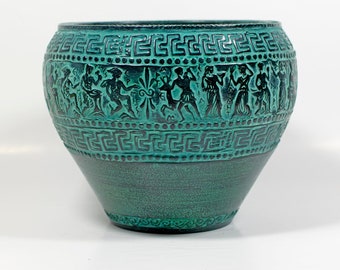 The Olympians Decorative Vase - The  Great Gods and Goddesses of the Greeks Green Color
