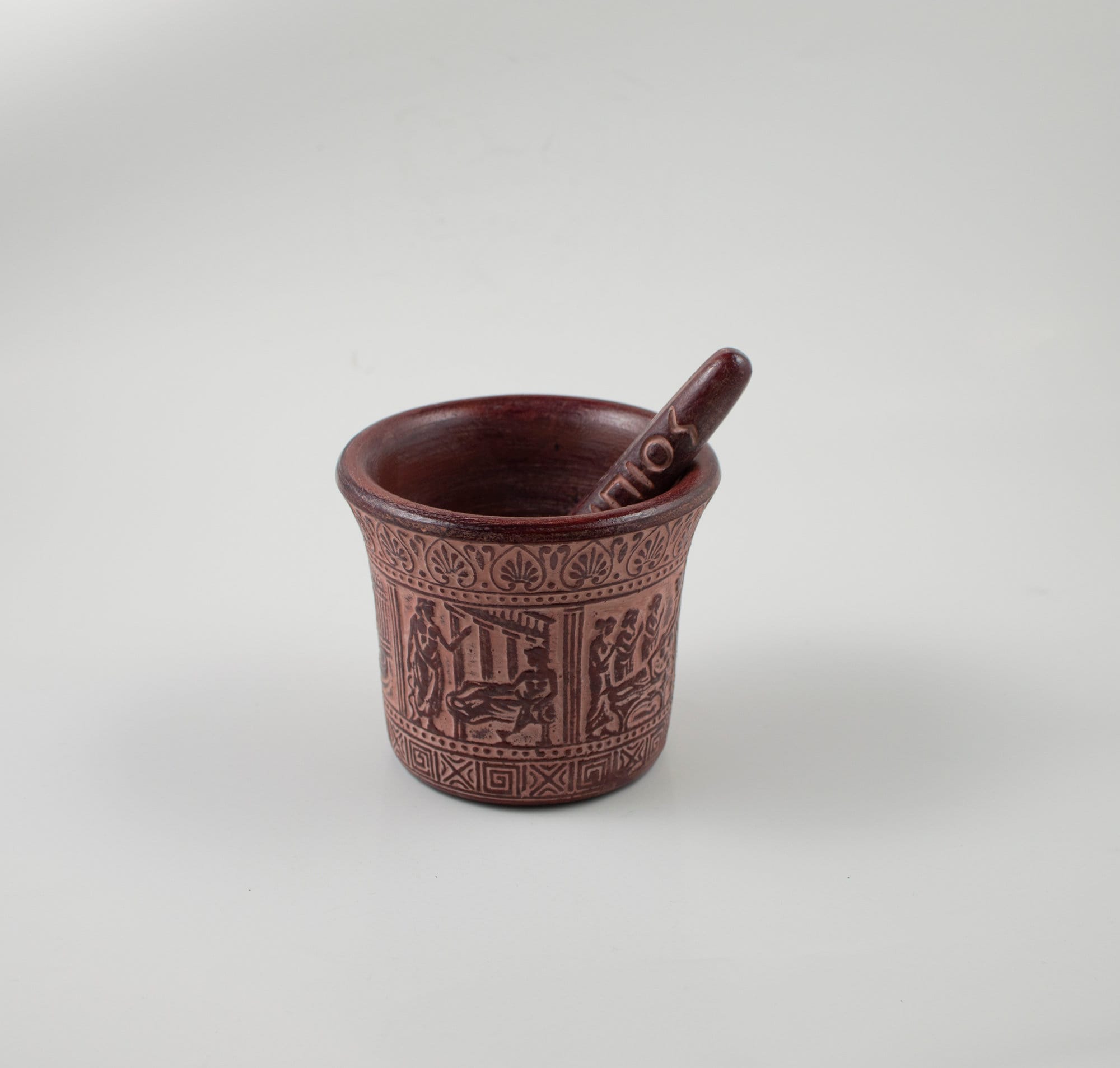 Αncient Greek Decorative Mortar and Pestle Red Color Etsy