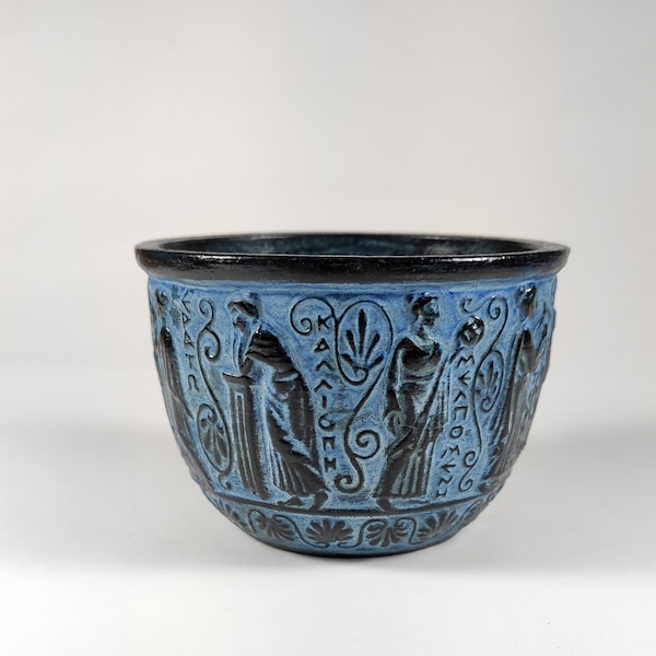 The Nine Muses Decorative Cup Blue Color - the Goddesses of Arts