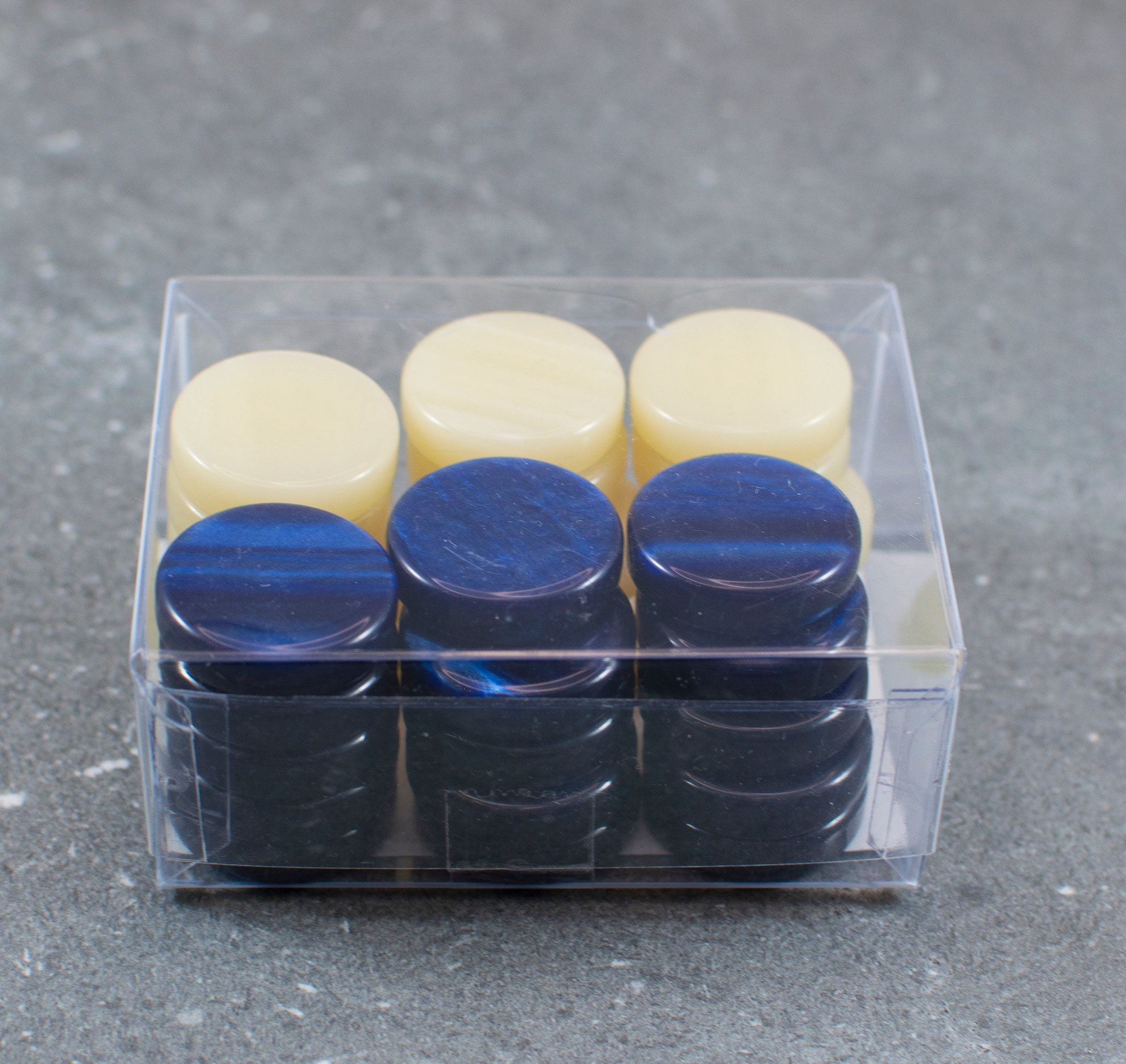 30 nacre acrylique de haute qualité Backgammon Checkers Chips Blue & Ivory  26mm 1.0 pouces -  France