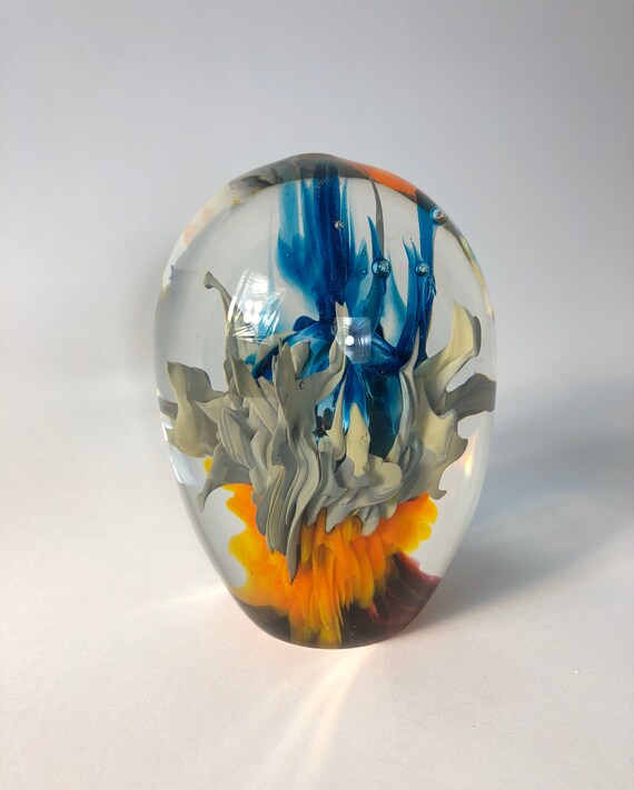 Glass Implosion Hand Blown Glass Decor Sun Catcher Colorful Etsy