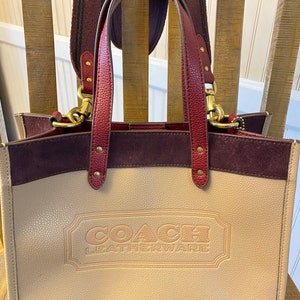 Coach Field Leather and Suede, Square tote