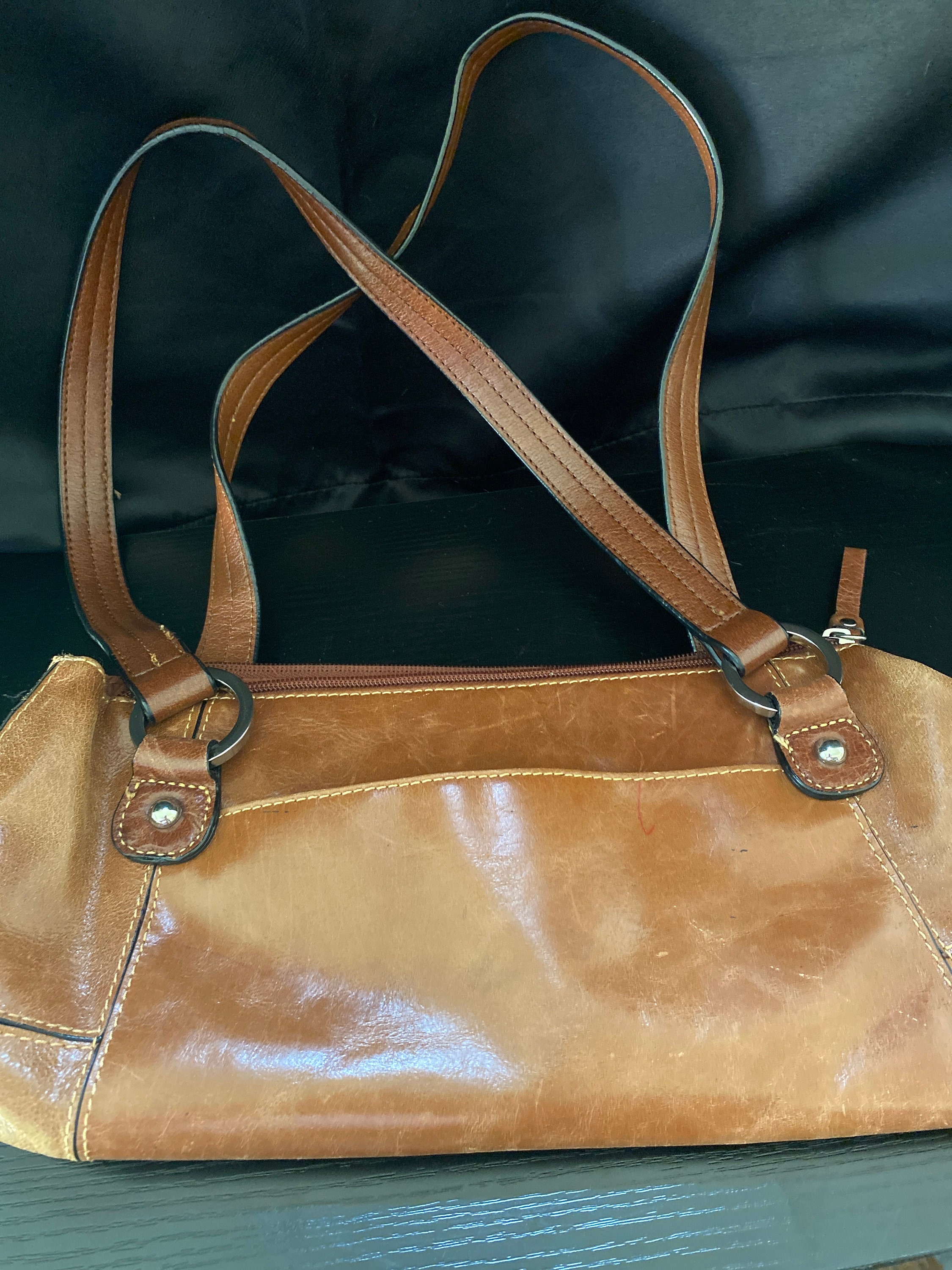GIANI BERNINI Women's Brown Leather Strapless Trifold Wallet 