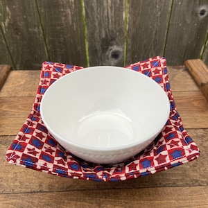 America Red, White, and Blue Microwave Bowl Cozy, Gift for Soldier or Veteran