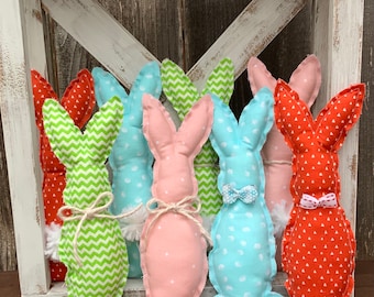 Lapins en tissu de Pâques (lapin simple ou ensemble de 4)