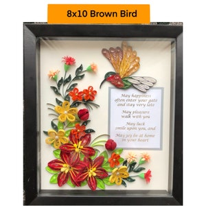 Quilling di carta arte da parete unica nel suo genere, arte incorniciata fatta a mano personalizzabile, perfetta per il regalo di Natale