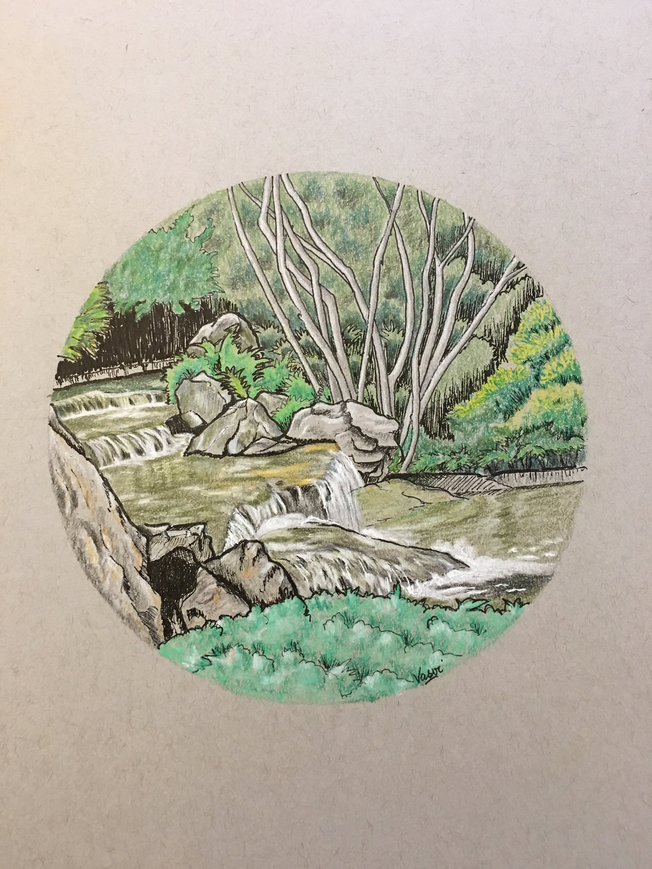 my second time using toned paper (with colored pencils) : r/drawing