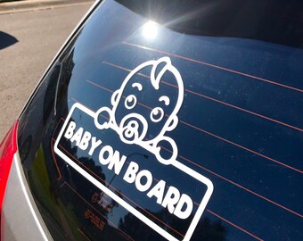DDecals 'Baby On Board' Car Window Sticker - Funny Decal For Parents 3.5" X 6"