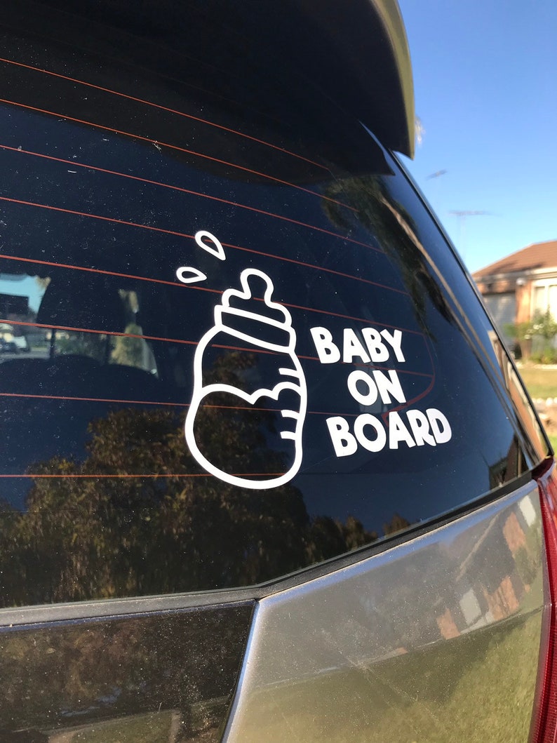Baby on Board Decal Milk Bottle