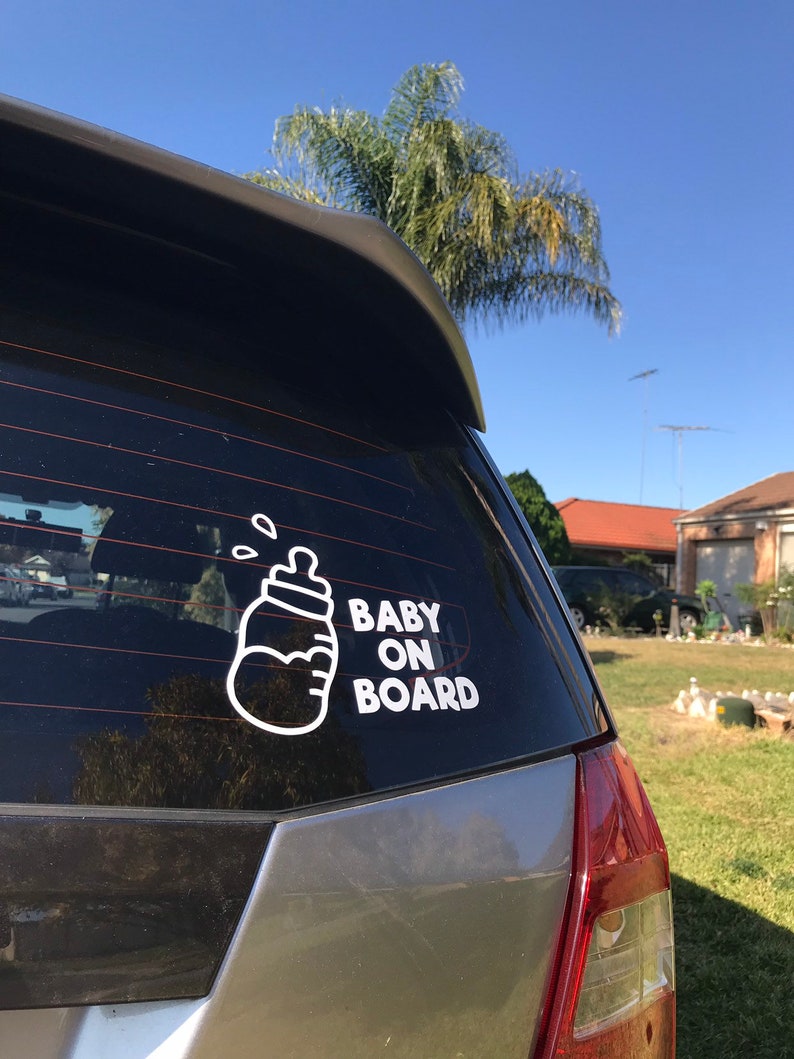 Baby on Board Decal Milk Bottle