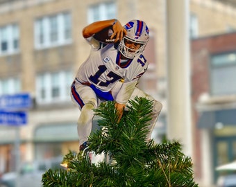 Josh Allen, Tree Topper, Buffalo Bills, The Bills, Bills Mafia, Buffalo Bills Art, Oil Painting Reproduction